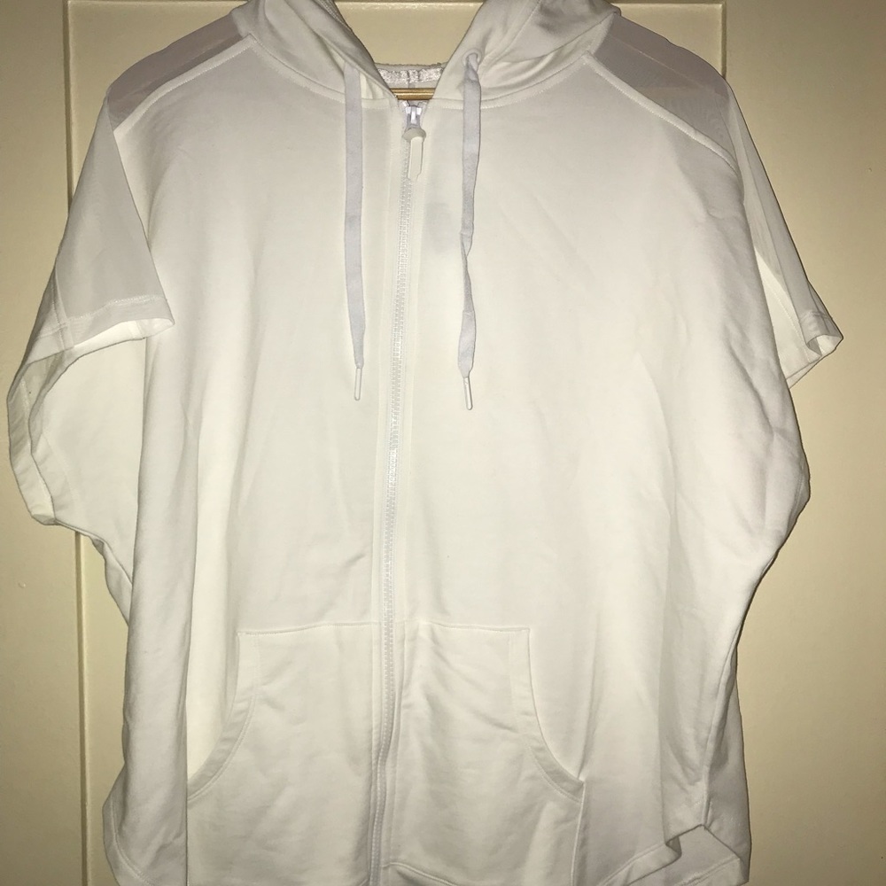 Zip up short sleeve hoodie